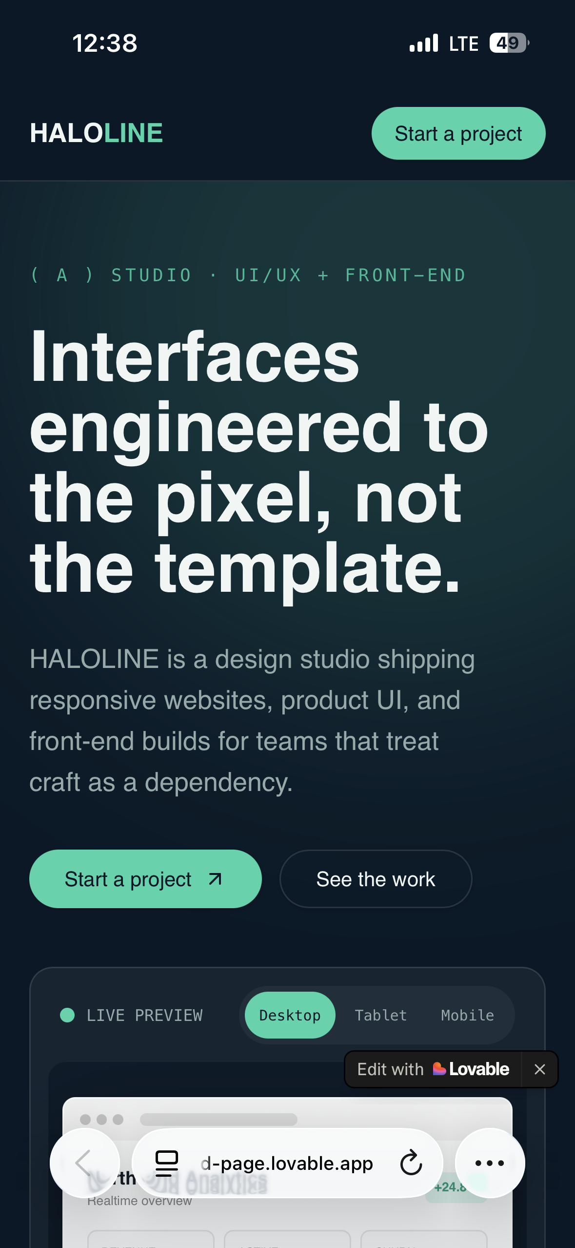 HALOLINE — UI/UX & Front-end Design Studio